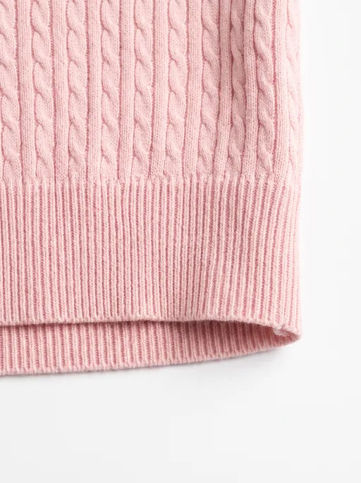 Co-ed Dorm Skimming Textured Long-Sleeve Cardigan Top - Pink