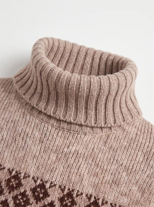 Co-ed Dorm Baggy Striped Cutout Knit Sweater - Brown