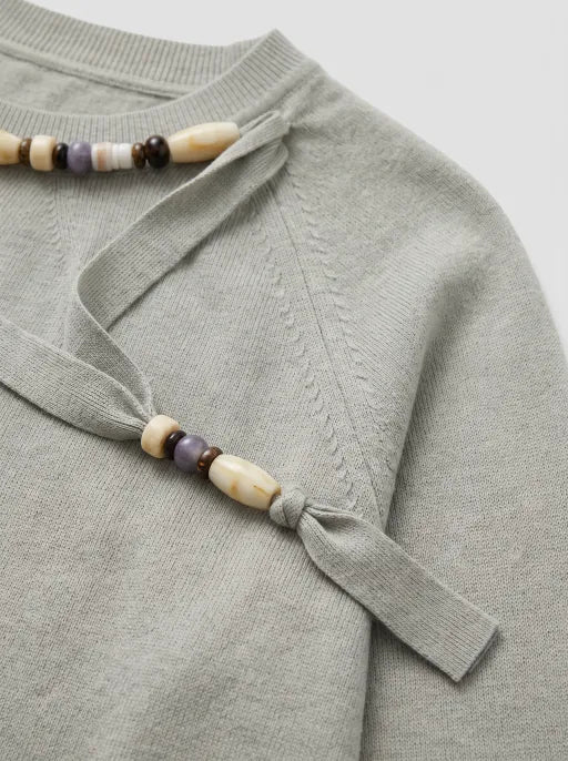 Co-ed Dorm Skimming Embellished Cutout Cardigan - Green